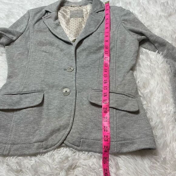 Steilmann Grey Silver Sparkle Cotton Blend Blazer Jacket Size 8 Medium - Picture 9 of 11